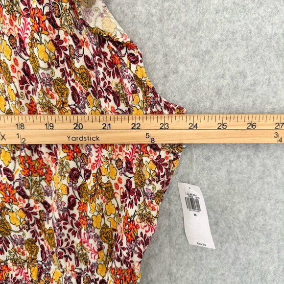 Old Navy Waist Defined Flutter Sleeve Floral Mini Dress Womens Size 2X - Picture 10 of 12